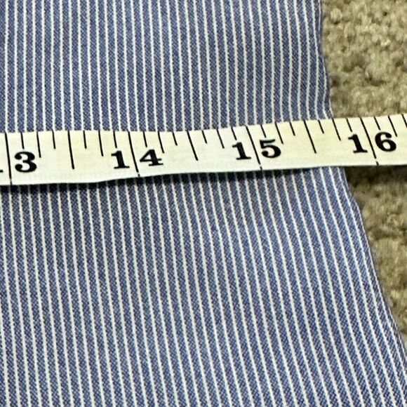 Tahari Women 6 Dress Midi A-line Button Down Sleeveless Striped Blue - Picture 12 of 14